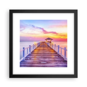 Póster en marco negro - El silencio lila-dorado de la tarde - 30x30 cm