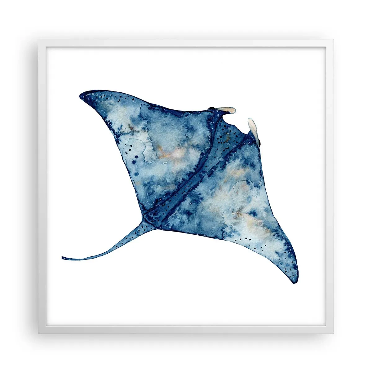 Póster en marco blanco - La vida en azul - 60x60 cm