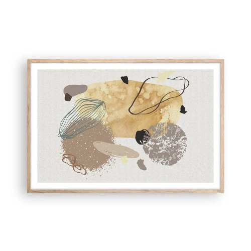Póster en marco roble claro - Plumología aplicada - 91x61 cm