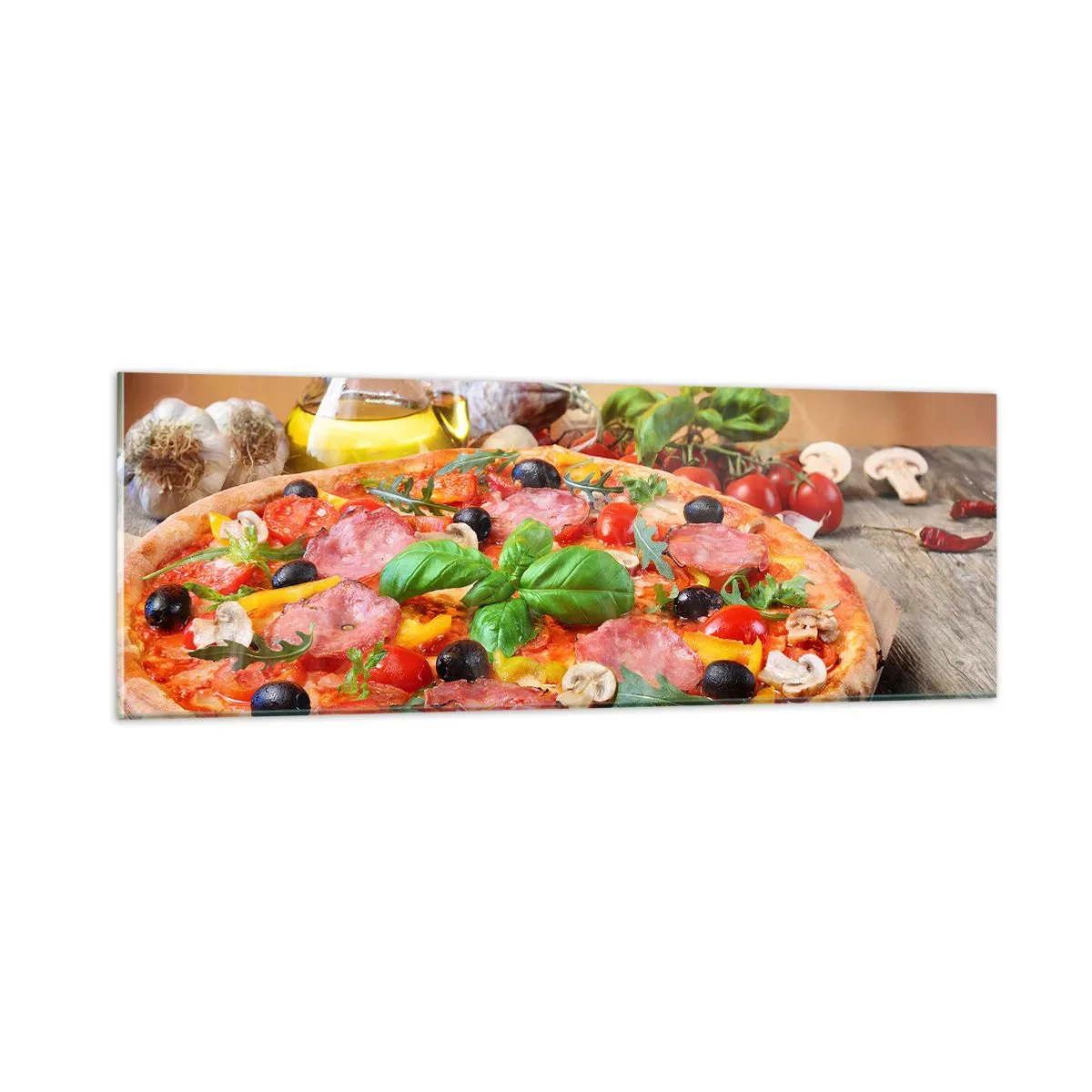 Cuadro sobre vidrio - Impresiones sobre Vidrio - Con un verdadero sabor italiano - 90x30 cm