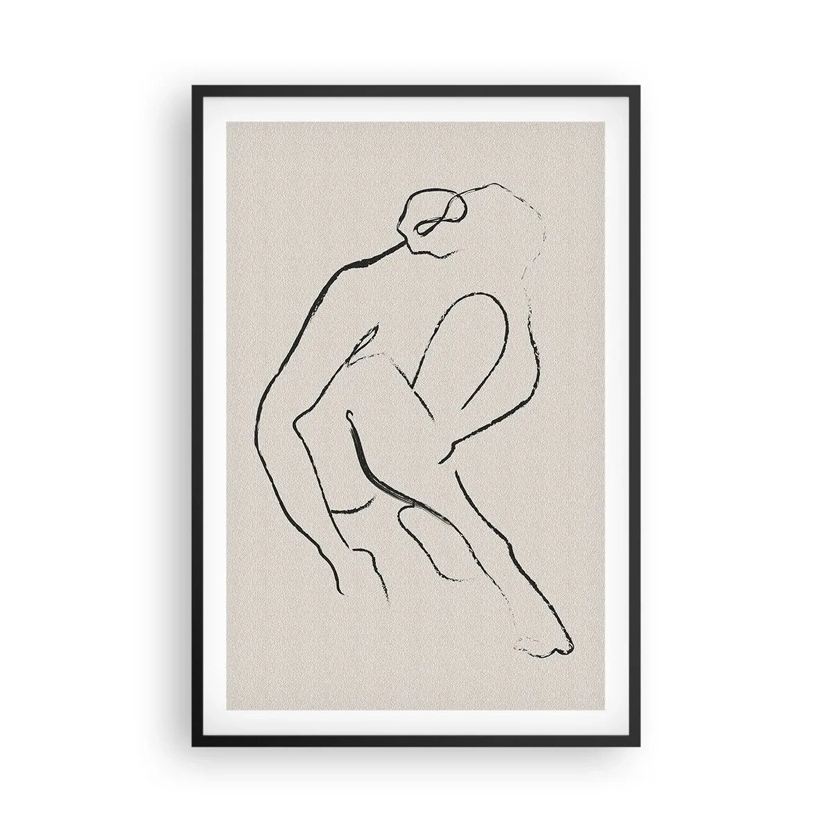 Póster en marco negro - Boceto íntimo - 61x91 cm