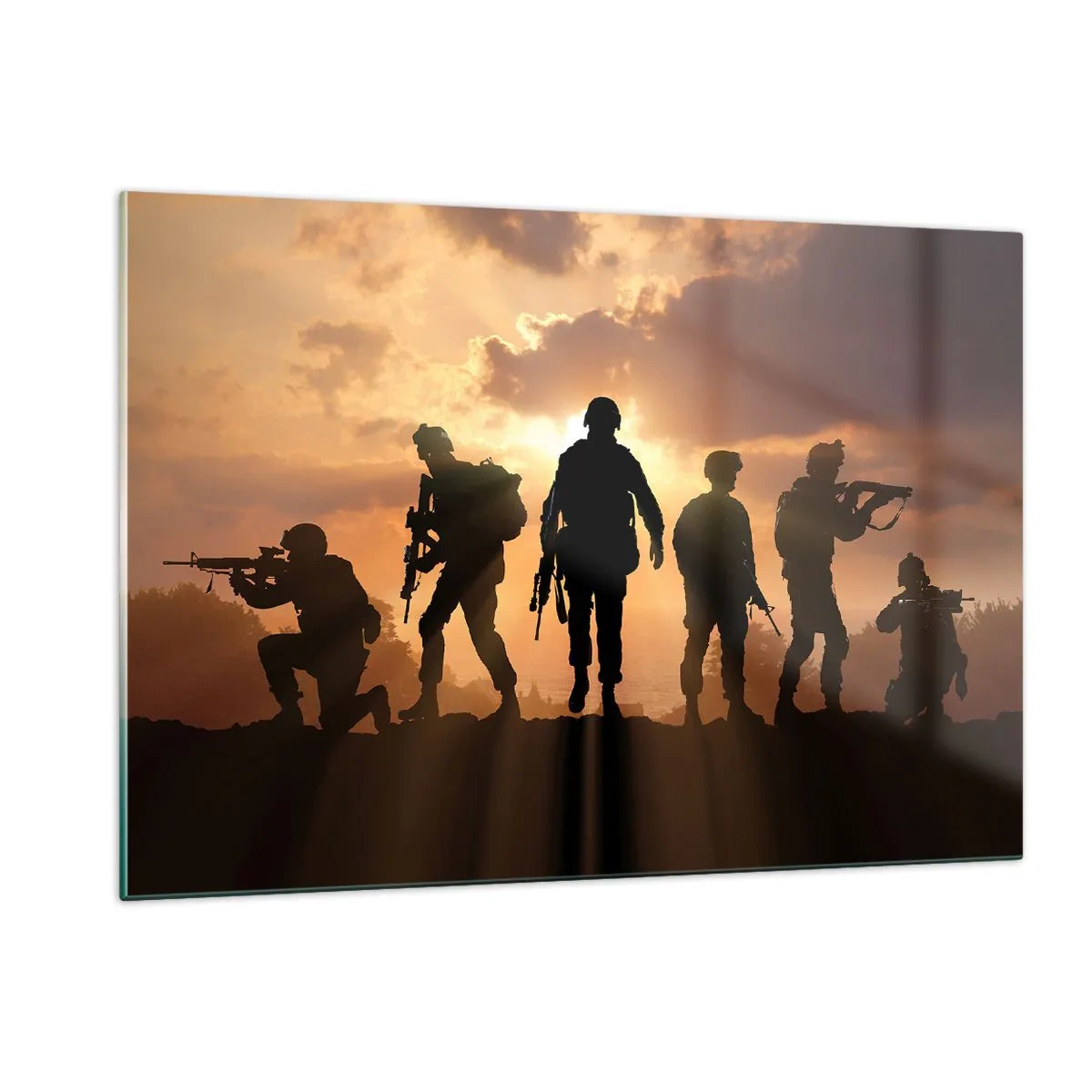 Cuadro sobre vidrio - Impresiones sobre Vidrio - Hermanos de armas - 120x80cm - Hermanos de armas - Decoración de pared moderna para salón y dormitorio ARTTOR
