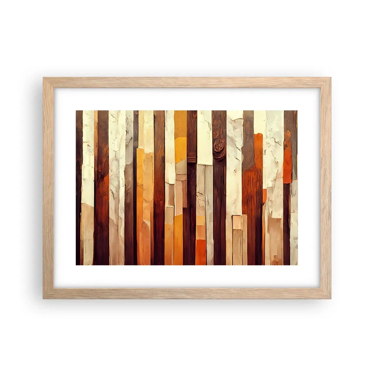 Póster en marco roble claro - Himno de los árboles del bosque - 40x30 cm