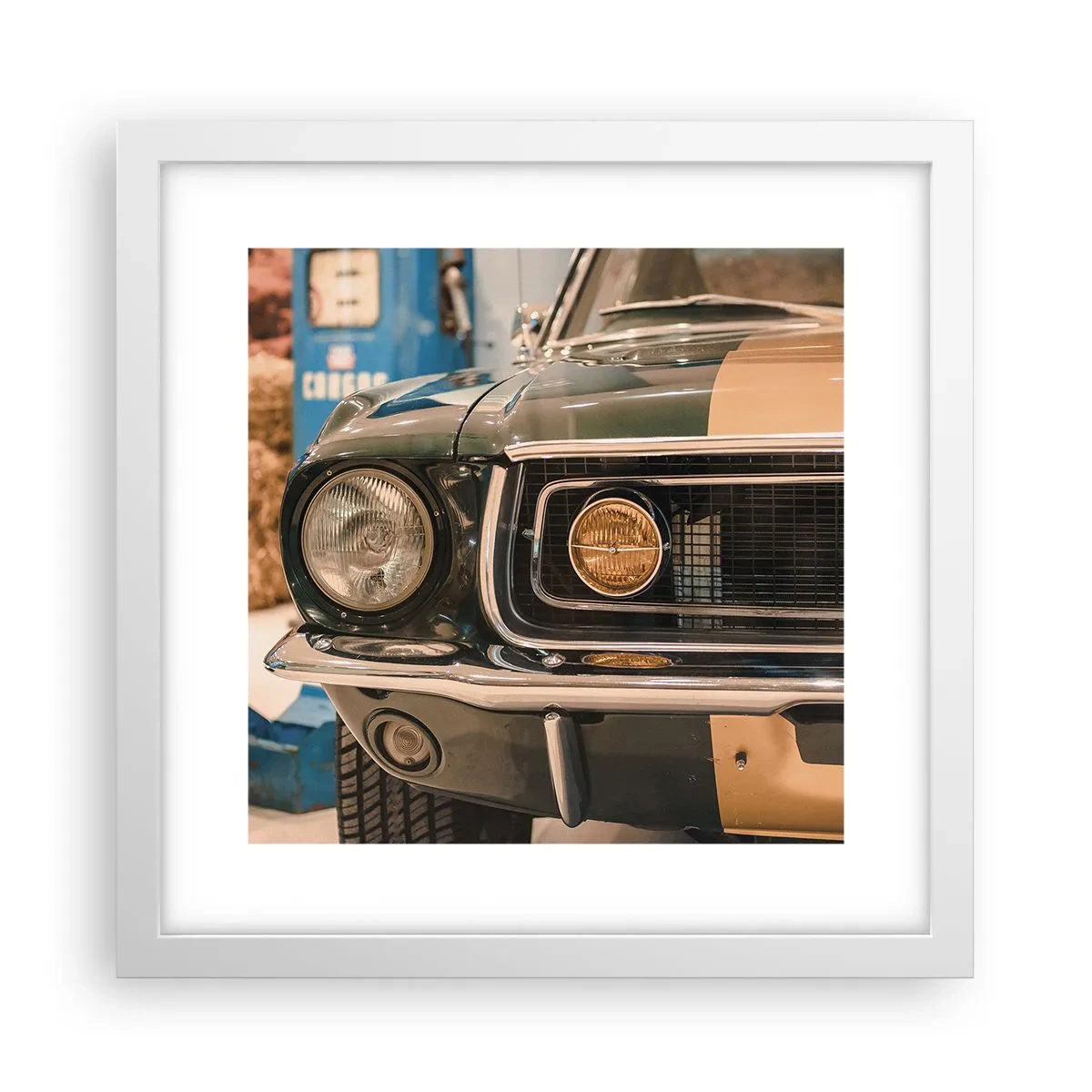 Póster en marco blanco - Encuentro con una leyenda - 30x30 cm