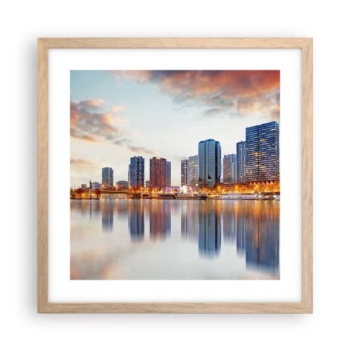 Póster en marco roble claro - La calma monumental de París - 40x40 cm