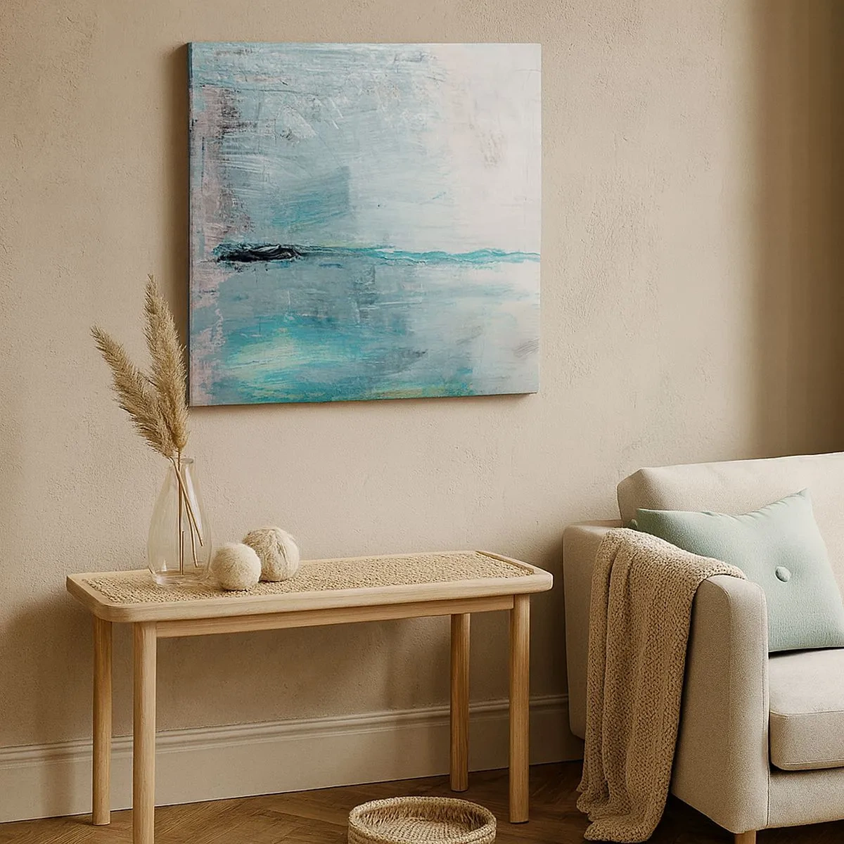 Cuadro sobre lienzo - Impresión de Imagen - Horizontalmente sobre el azul - 30x30 cm