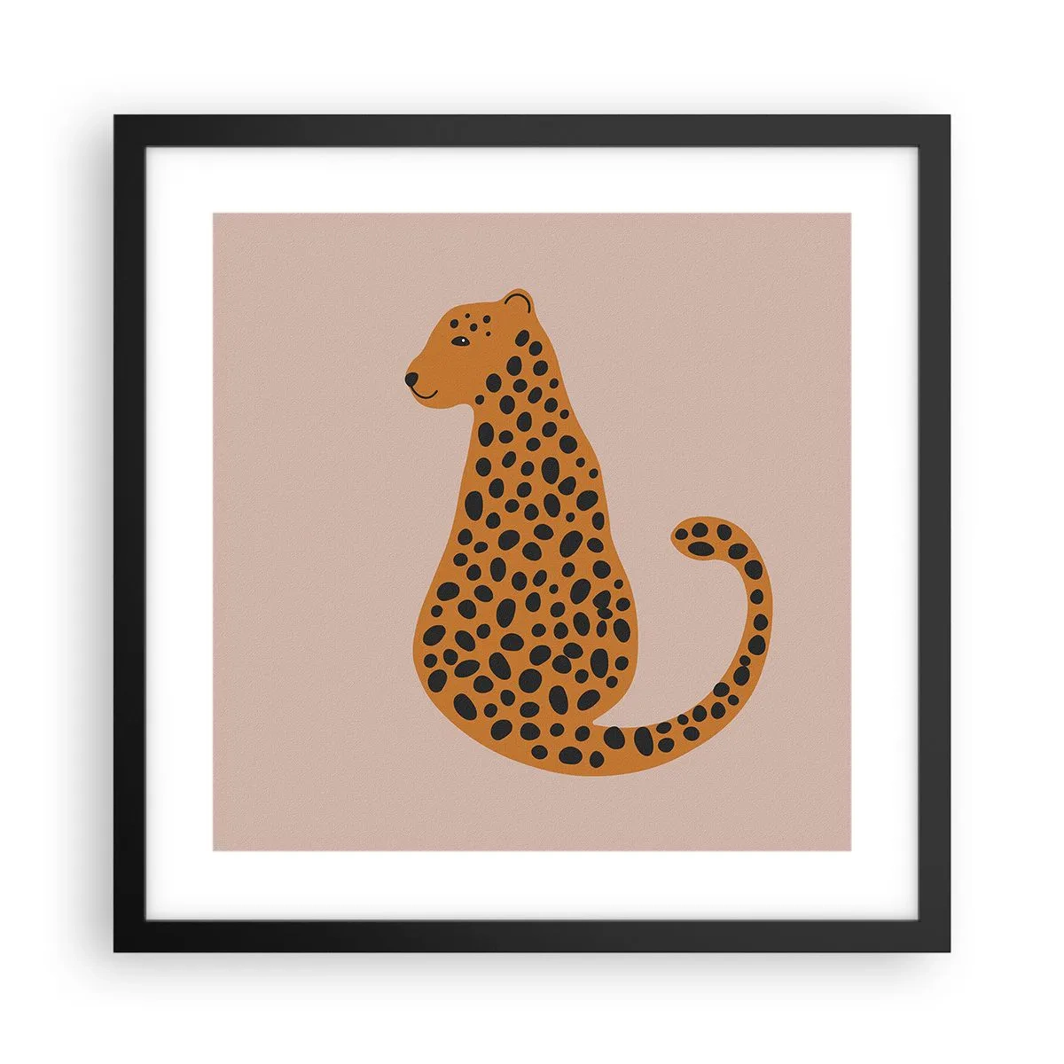 Póster en marco negro - El estampado de leopardo está de moda - 40x40 cm