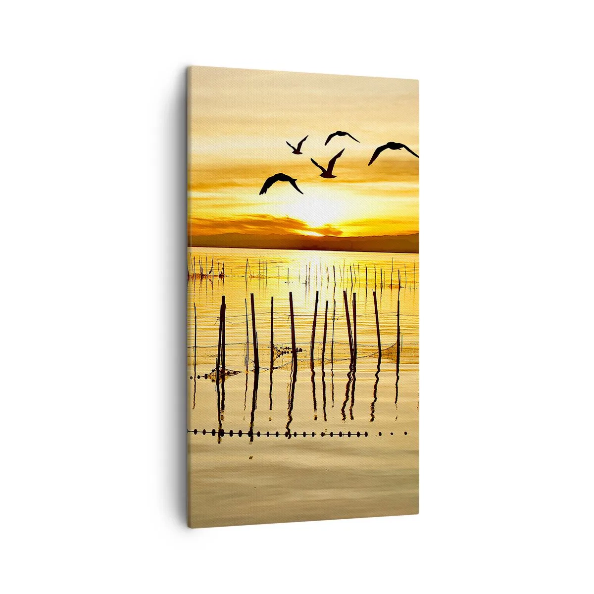 Cuadro sobre lienzo - Impresión de Imagen - Horizonte naranja - 45x80 cm