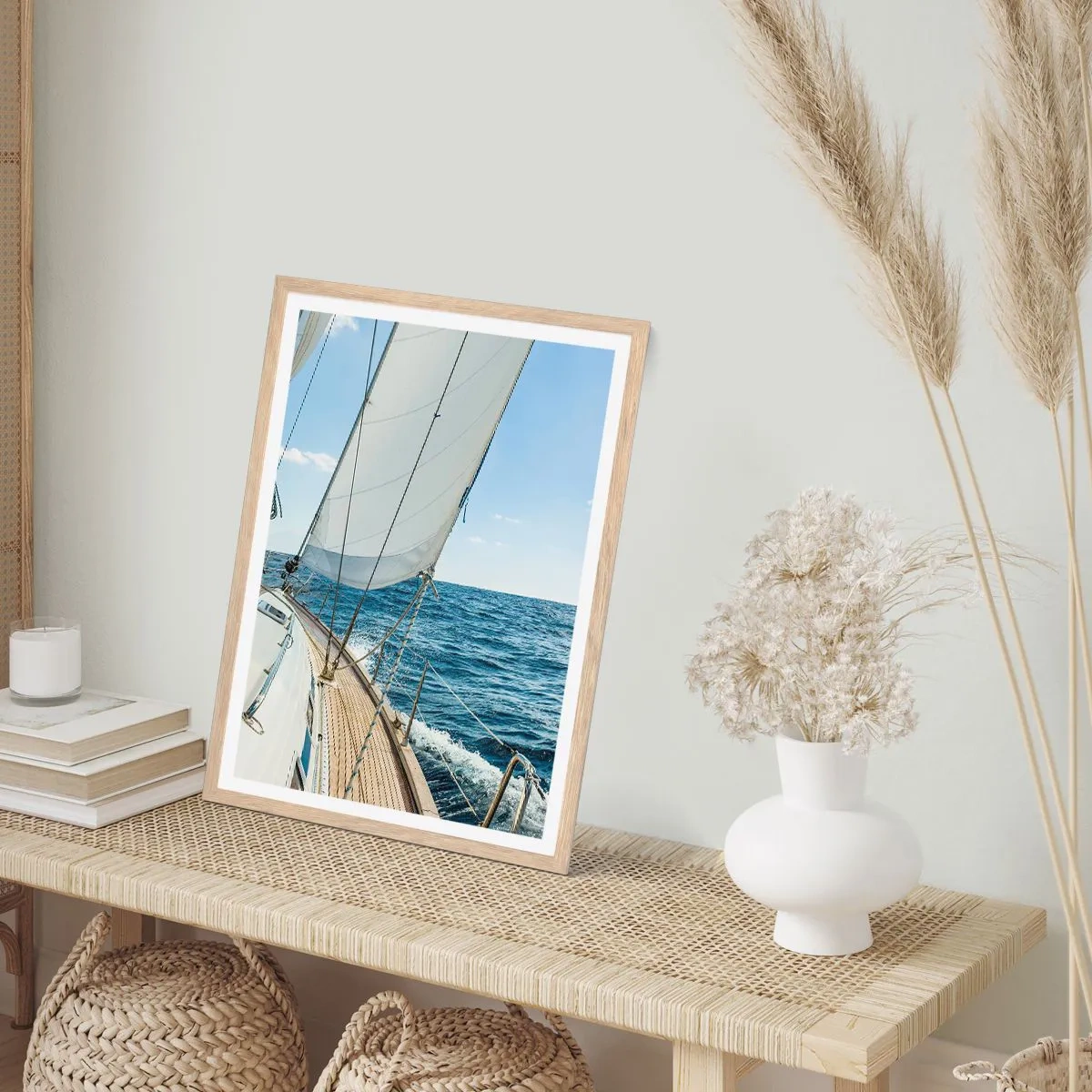 Póster en marco roble claro - Ahoy, a la aventura - 40x50 cm
