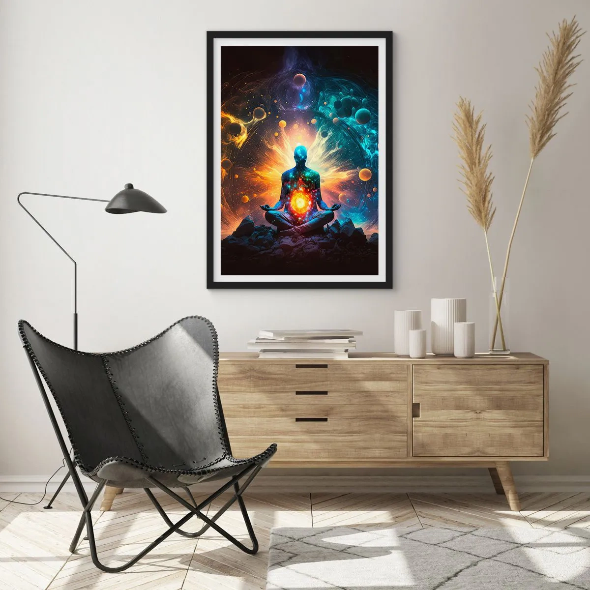 Póster en marco negro - Tranquilidad cósmica - 61x91 cm