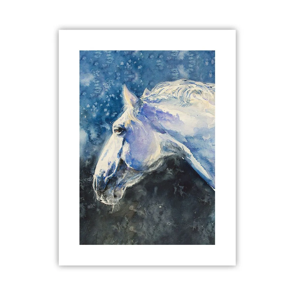 Póster - Retrato en un resplandor azul - 30x40 cm