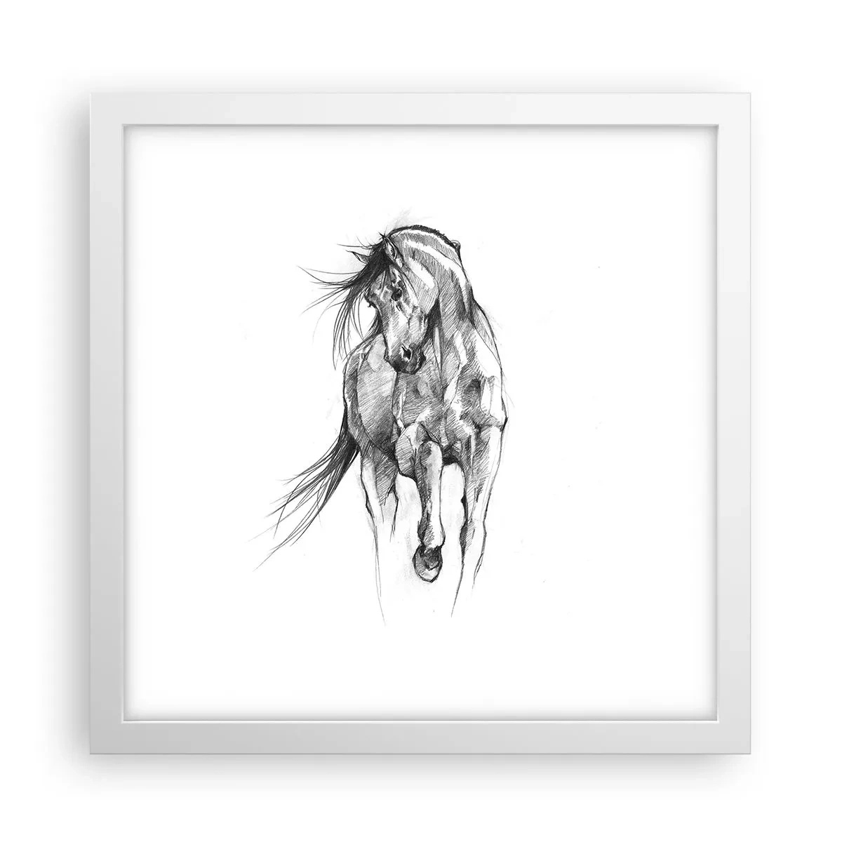 Póster en marco blanco - En un elegante trote - 30x30 cm