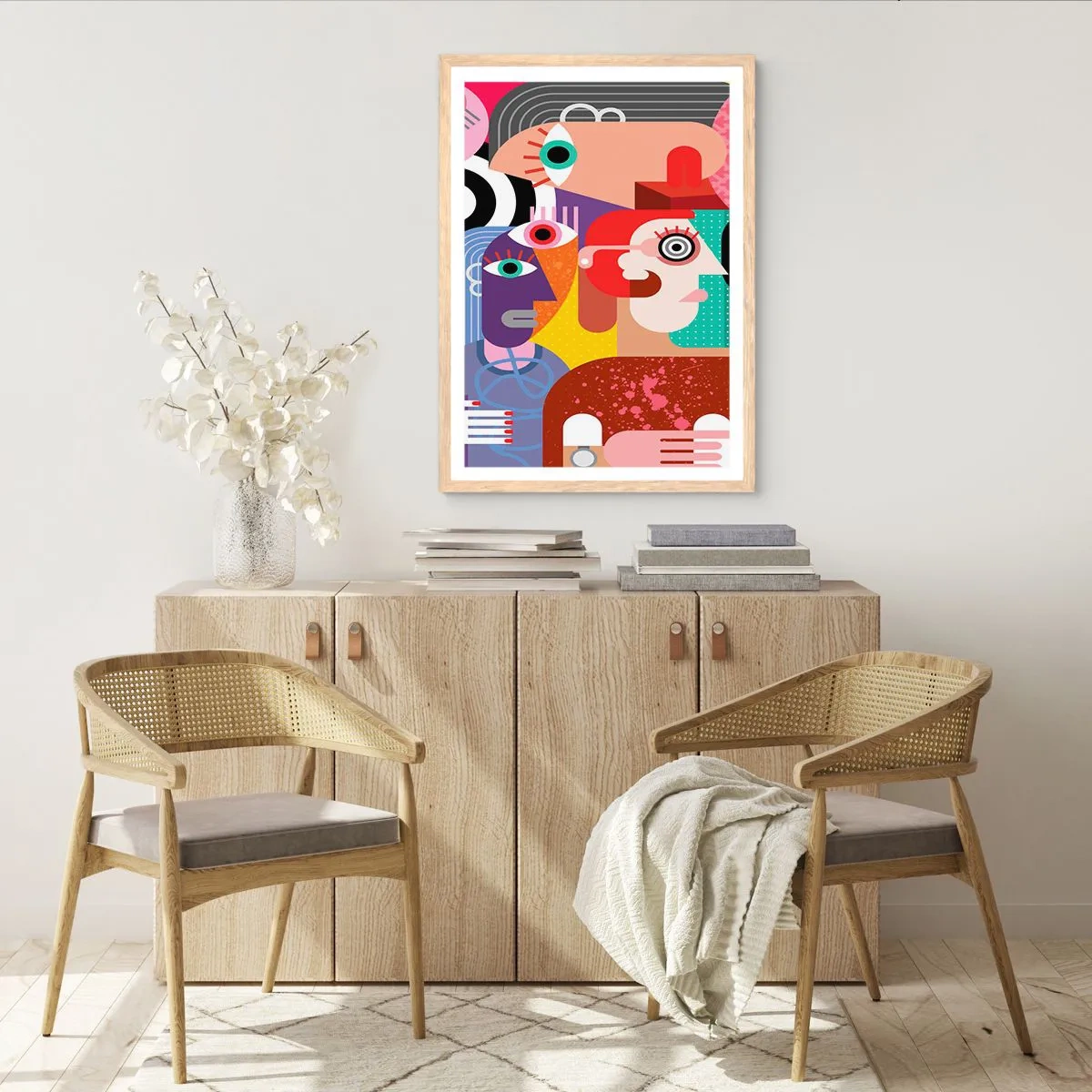 Póster en marco roble claro - Estilo Picasso - 50x70 cm