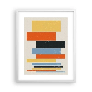 Póster en marco blanco - Barras multicolor - 40x50 cm