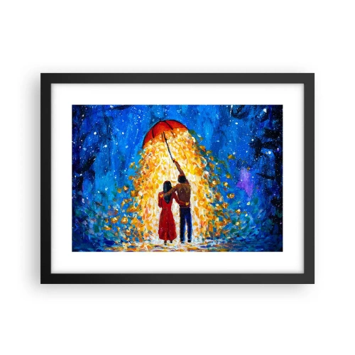 Póster en marco negro - La magia de una tarde lluviosa - 40x30 cm