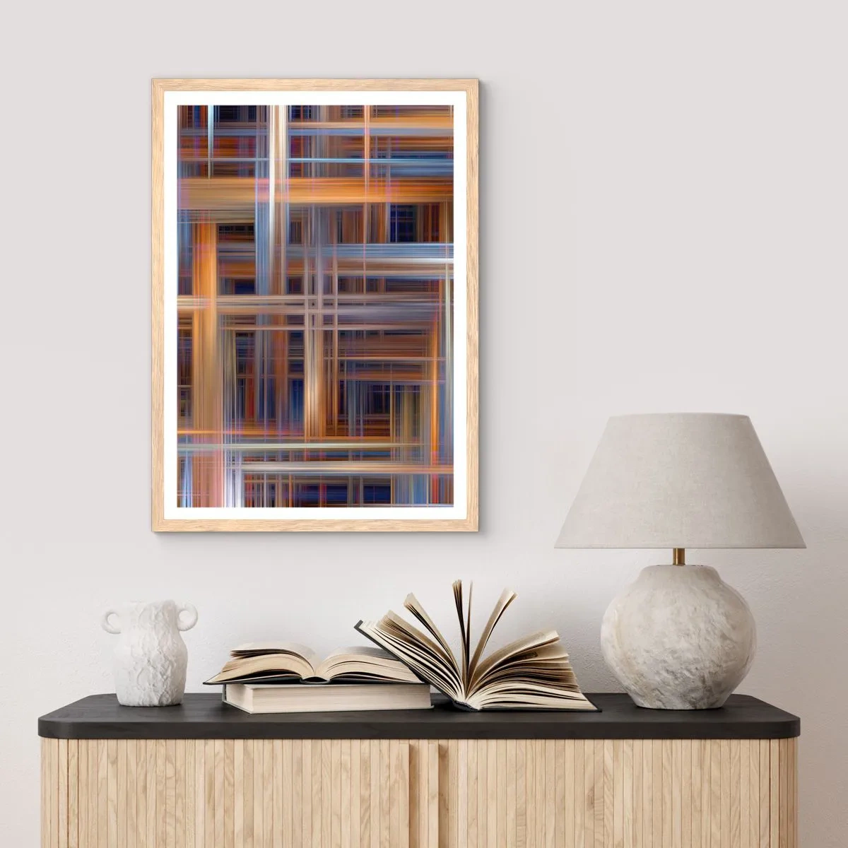 Póster en marco roble claro - Tejido de luz - 61x91 cm