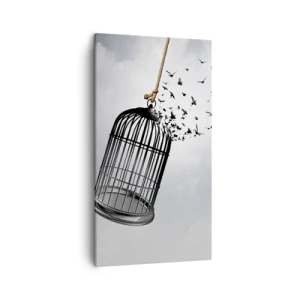 Cuadro sobre lienzo - Impresión de Imagen - Fe... Esperanza... ¡Libertad! - 45x80 cm