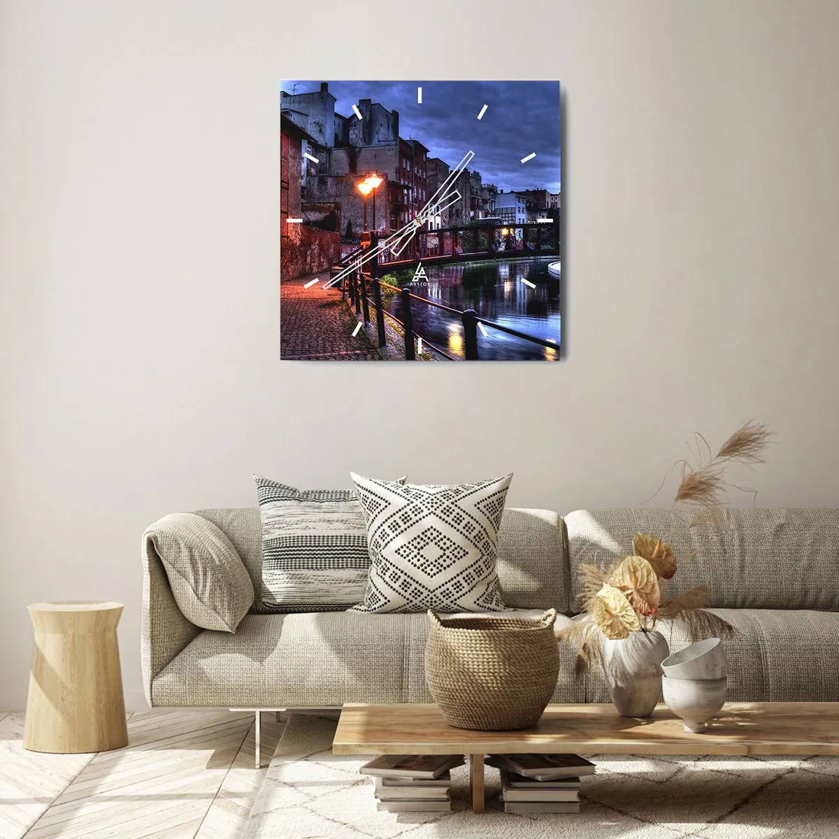 Reloj de pared - Reloj de vidrio - No conocías Bydgoszcz así - 40x40 cm