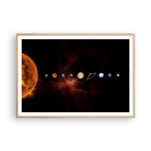 Póster en marco roble claro - Nuestro barrio - 100x70 cm