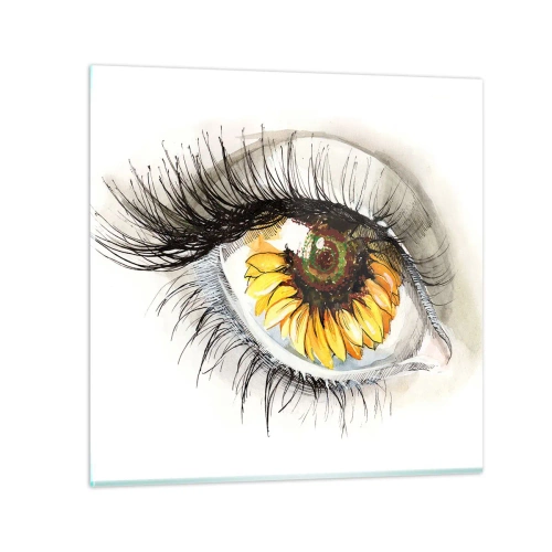 Cuadro sobre vidrio - Impresiones sobre Vidrio - Un aspecto tan caluroso como el verano - 70x70 cm