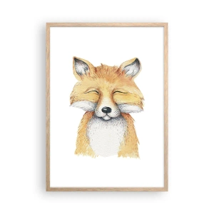 Póster en marco roble claro - Humor de zorro - 50x70 cm