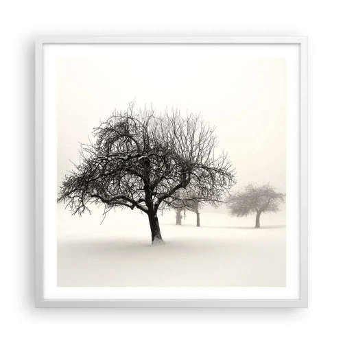Póster en marco blanco - Sueño de invierno - 60x60 cm