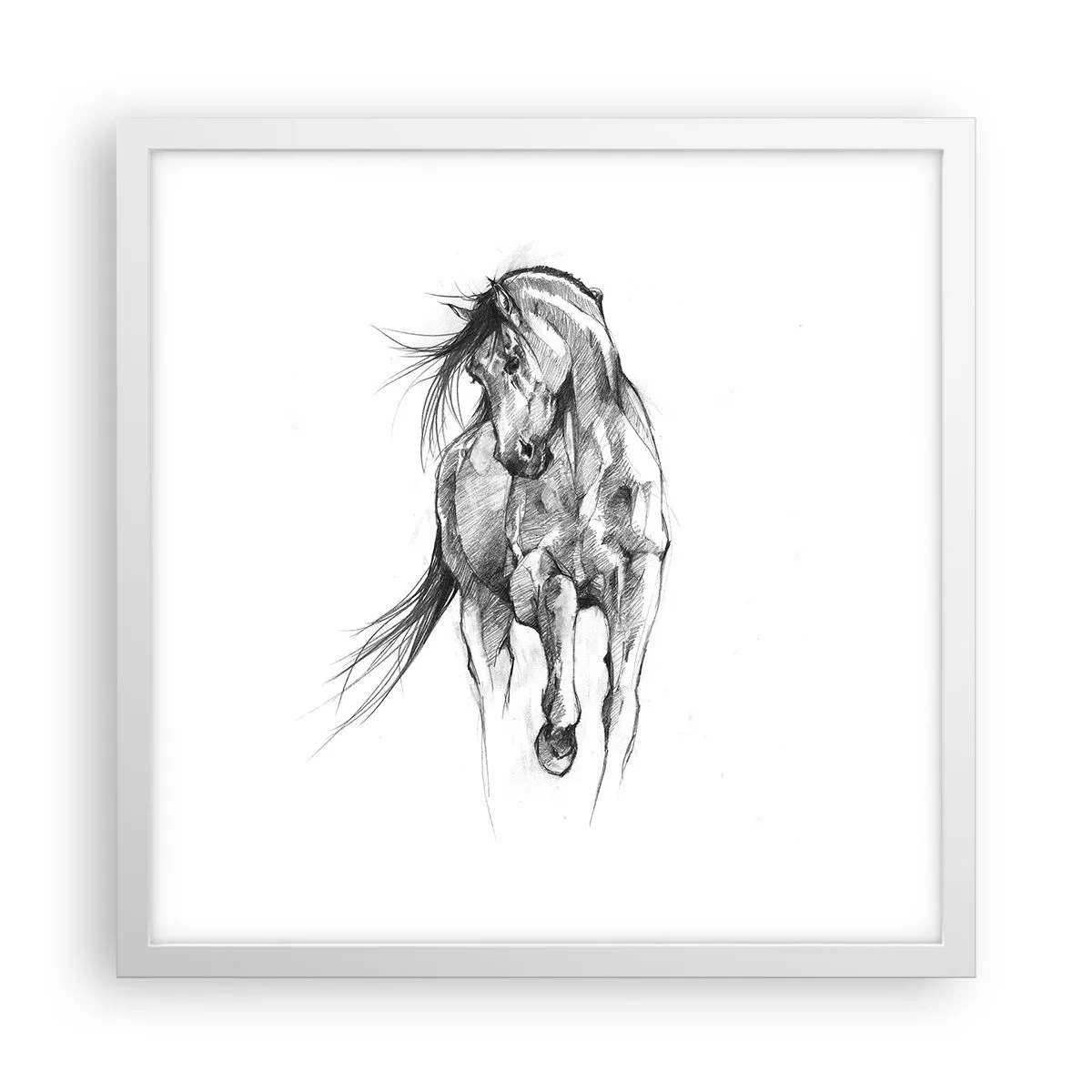 Póster en marco blanco - En un elegante trote - 40x40 cm