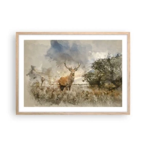 Póster en marco roble claro - Dignidad - fuerza - encanto - 70x50 cm