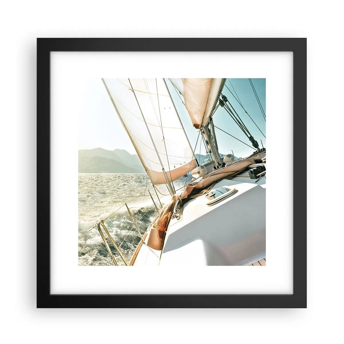 Póster en marco negro - A toda vela - 30x30 cm
