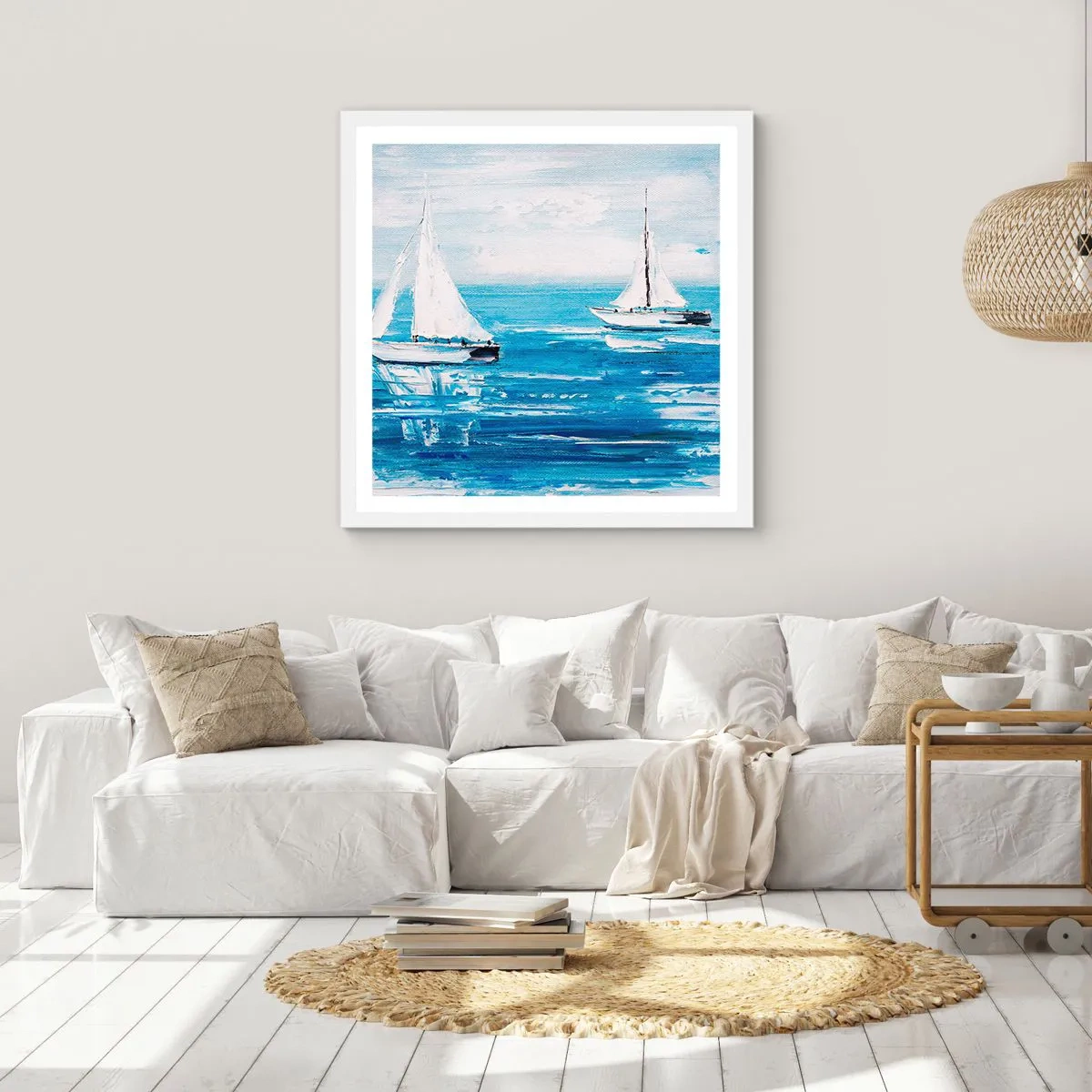 Póster en marco blanco - Con un amigo a tu lado - 50x50 cm