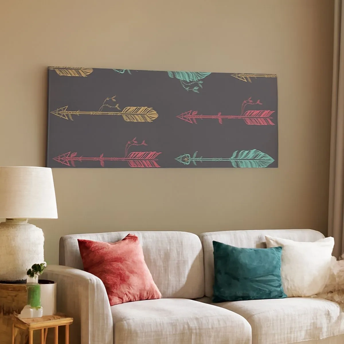 Cuadro sobre lienzo - Impresión de Imagen - Flechas - 100x40 cm