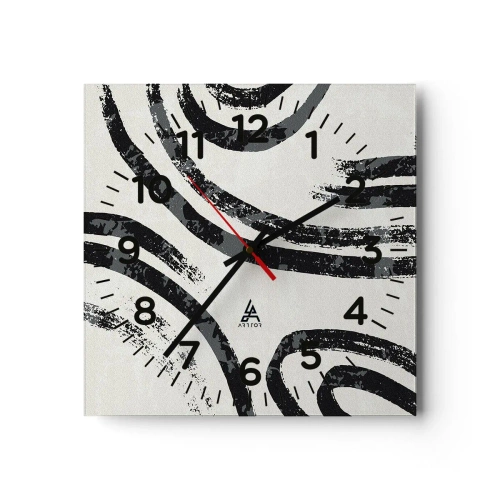 Reloj de pared - Reloj de vidrio - A medias - 40x40 cm