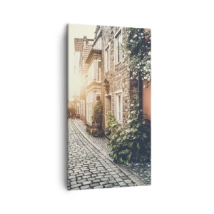 Cuadro sobre lienzo - Impresión de Imagen - El callejón de las rosas - 45x80 cm