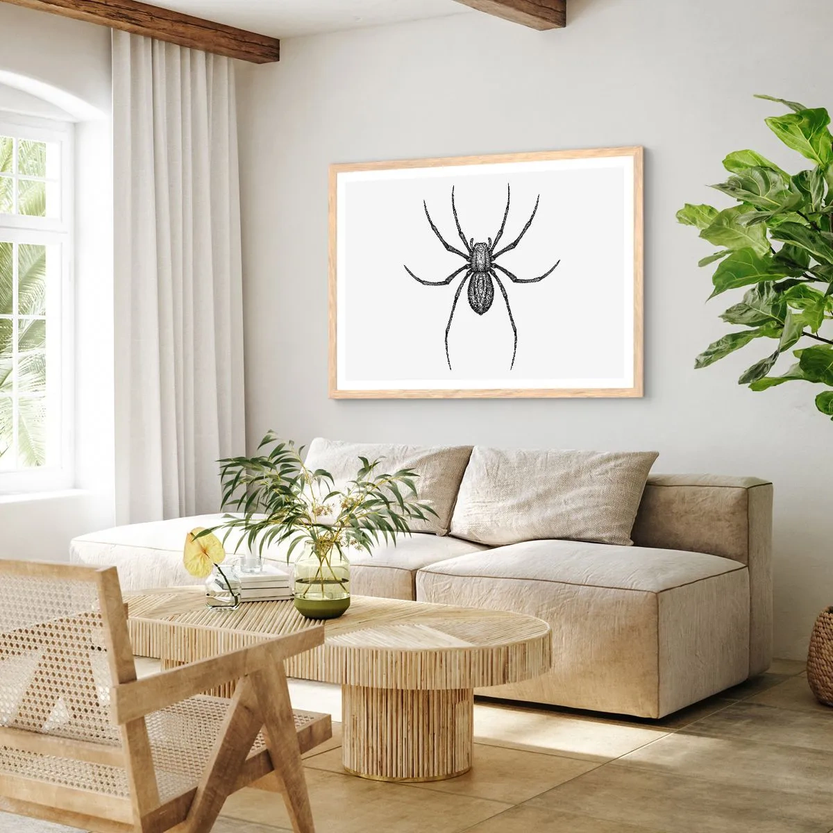 Póster en marco roble claro - Precisión inquietante - 50x40 cm