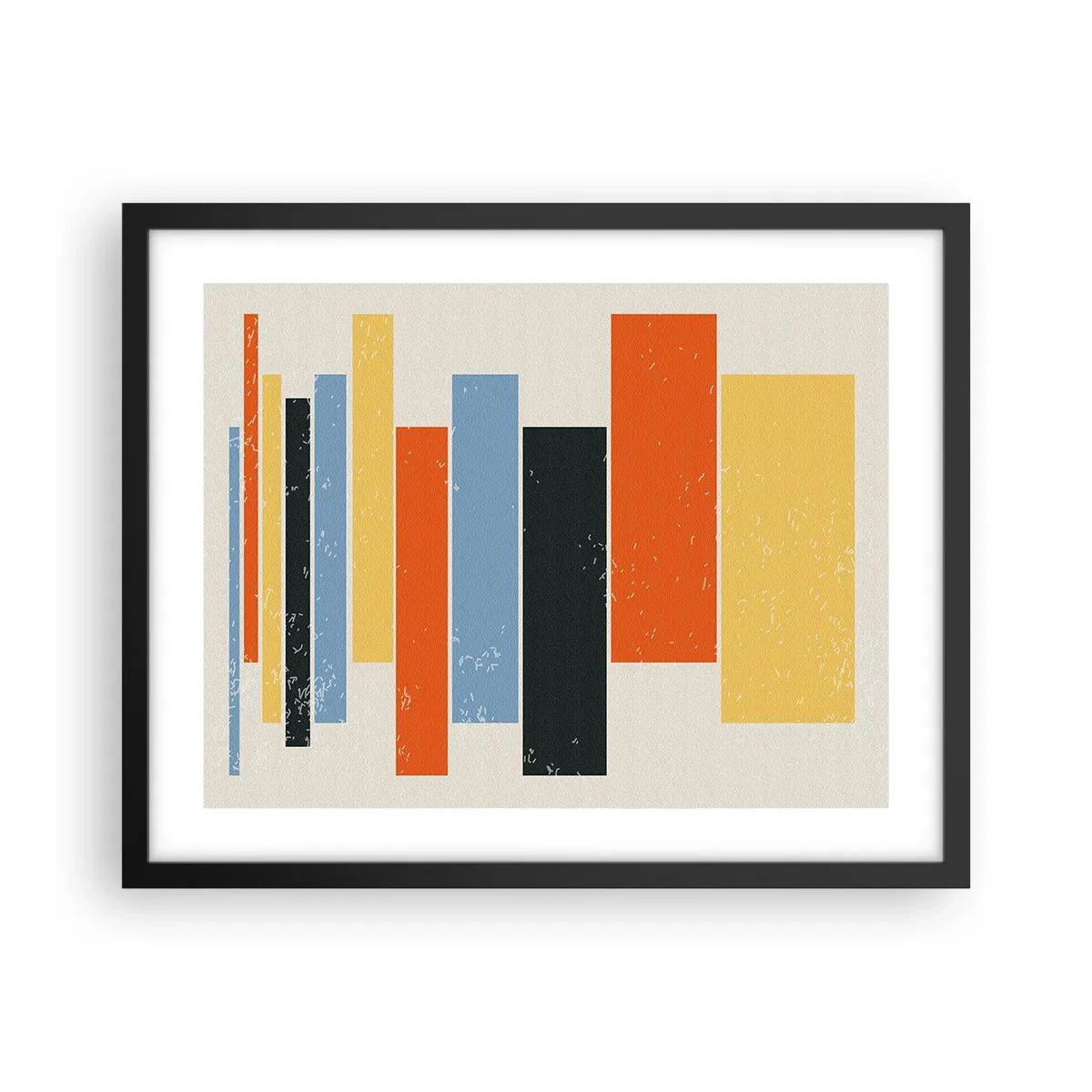 Póster en marco negro - Barras multicolor - 50x40 cm