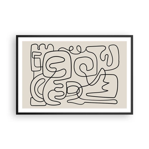 Póster en marco negro - El camino correcto - 91x61 cm