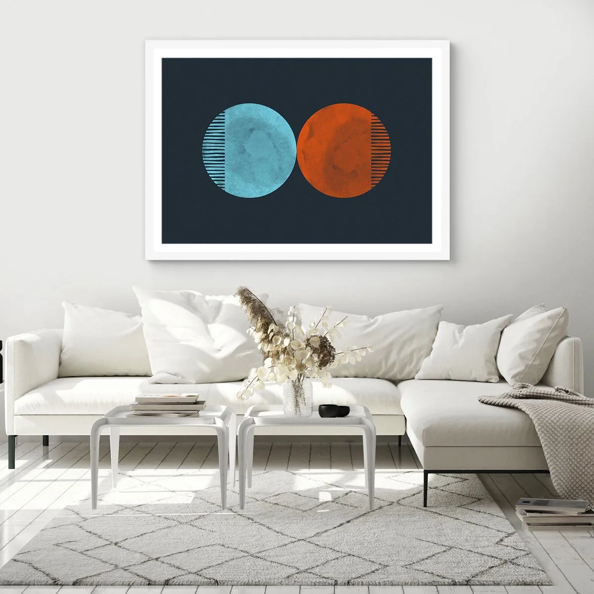 Póster en marco blanco - ¿Solo geometría? - 91x61 cm