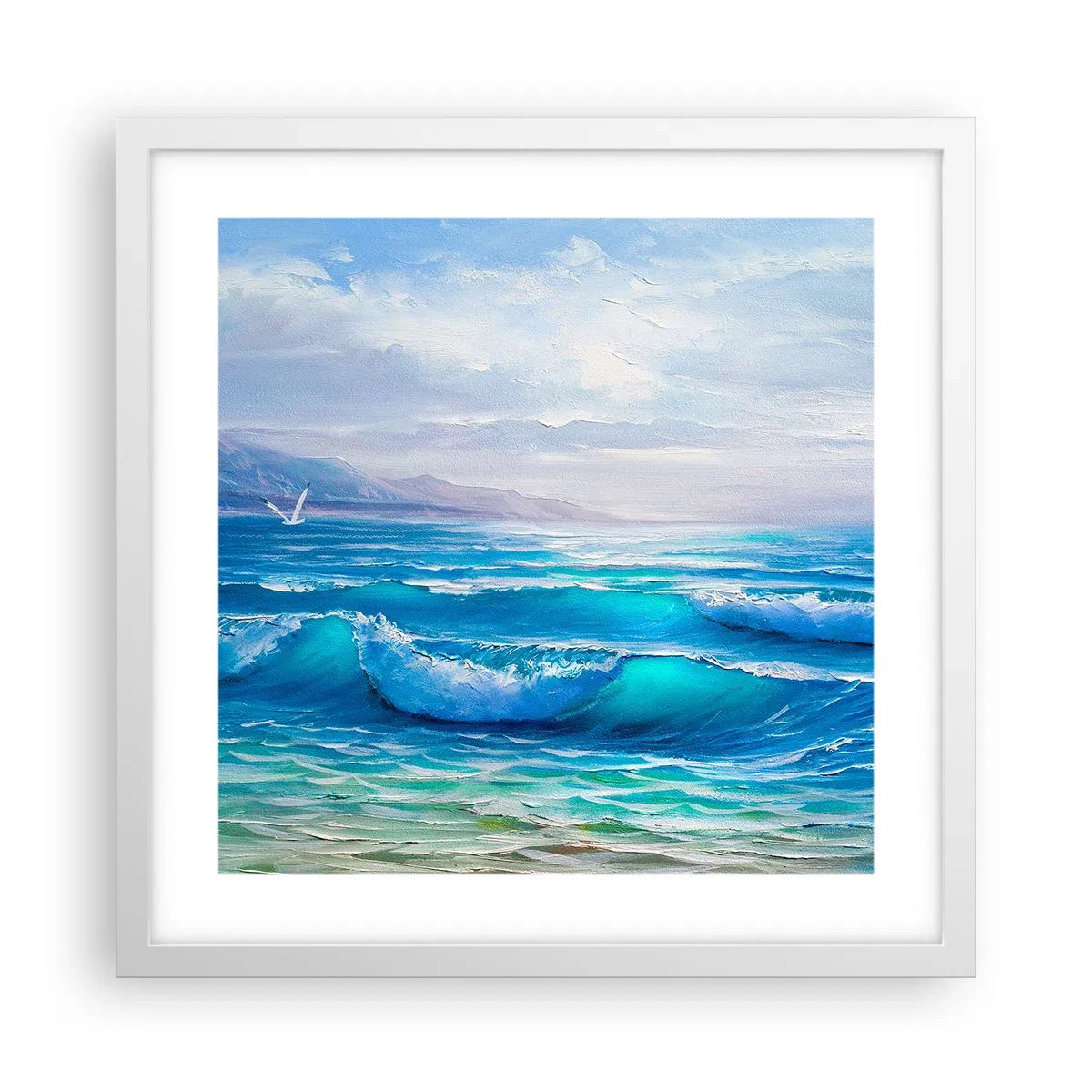 Póster en marco blanco - Trae consuelo - 40x40 cm