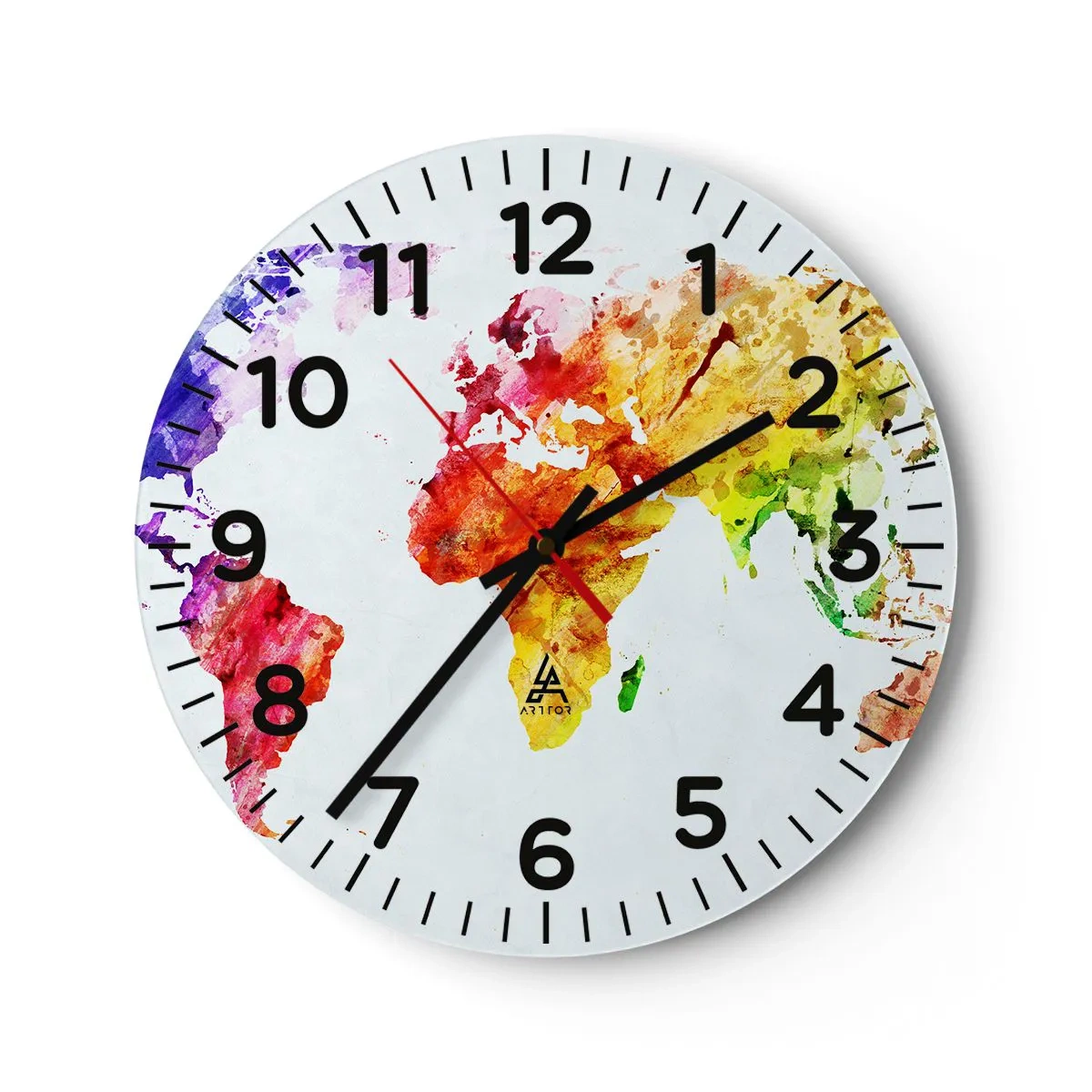Reloj de pared - Reloj de vidrio - Todos los colores del mundo - 40x40 cm