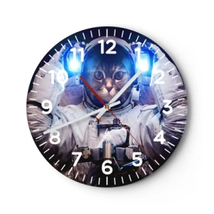 Reloj de pared - Reloj de vidrio - Houston, tienes un problema. - 40x40 cm