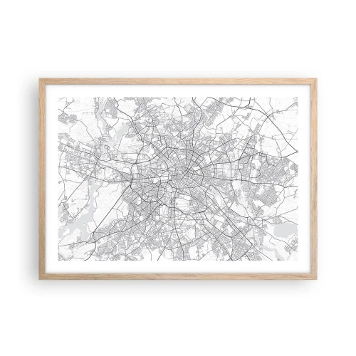 Póster en marco roble claro - Flor de Berlín - 70x50 cm