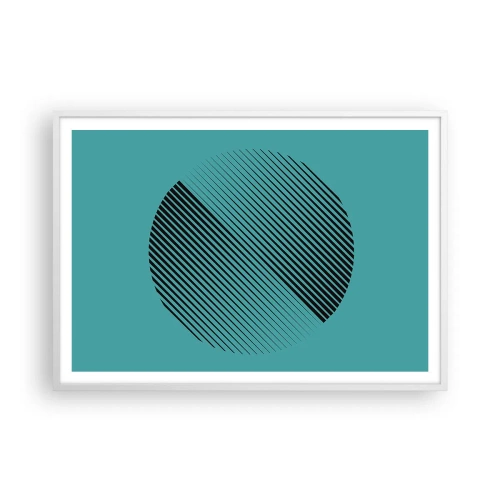 Póster en marco blanco - El círculo: una variación geométrica - 100x70 cm