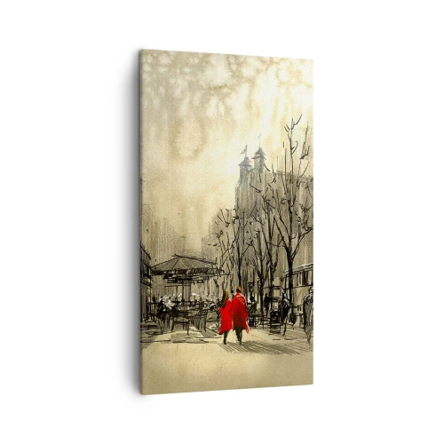 Cuadro sobre lienzo - Impresión de Imagen - Cita en la niebla de Londres - 45x80 cm