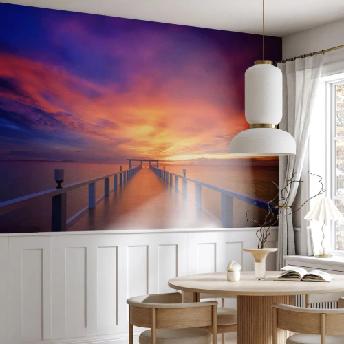 Fotomural Autadhesivo Deluxe Sticker - Sin fin - Paisaje, Muelle, Atardecer - 100x70 cm