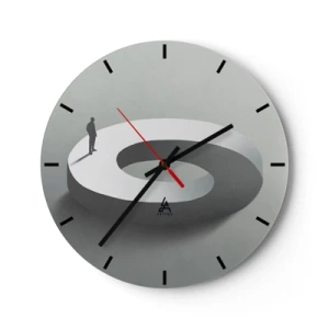 Reloj de pared - Reloj de vidrio - Ser sabio no es una labor sencilla - 40x40 cm