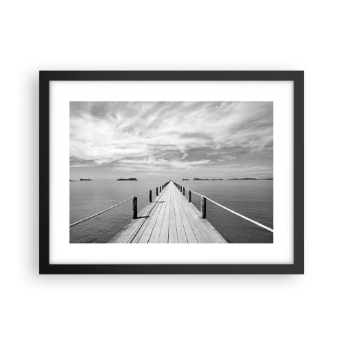 Póster en marco negro - Hora de viajar - 40x30 cm