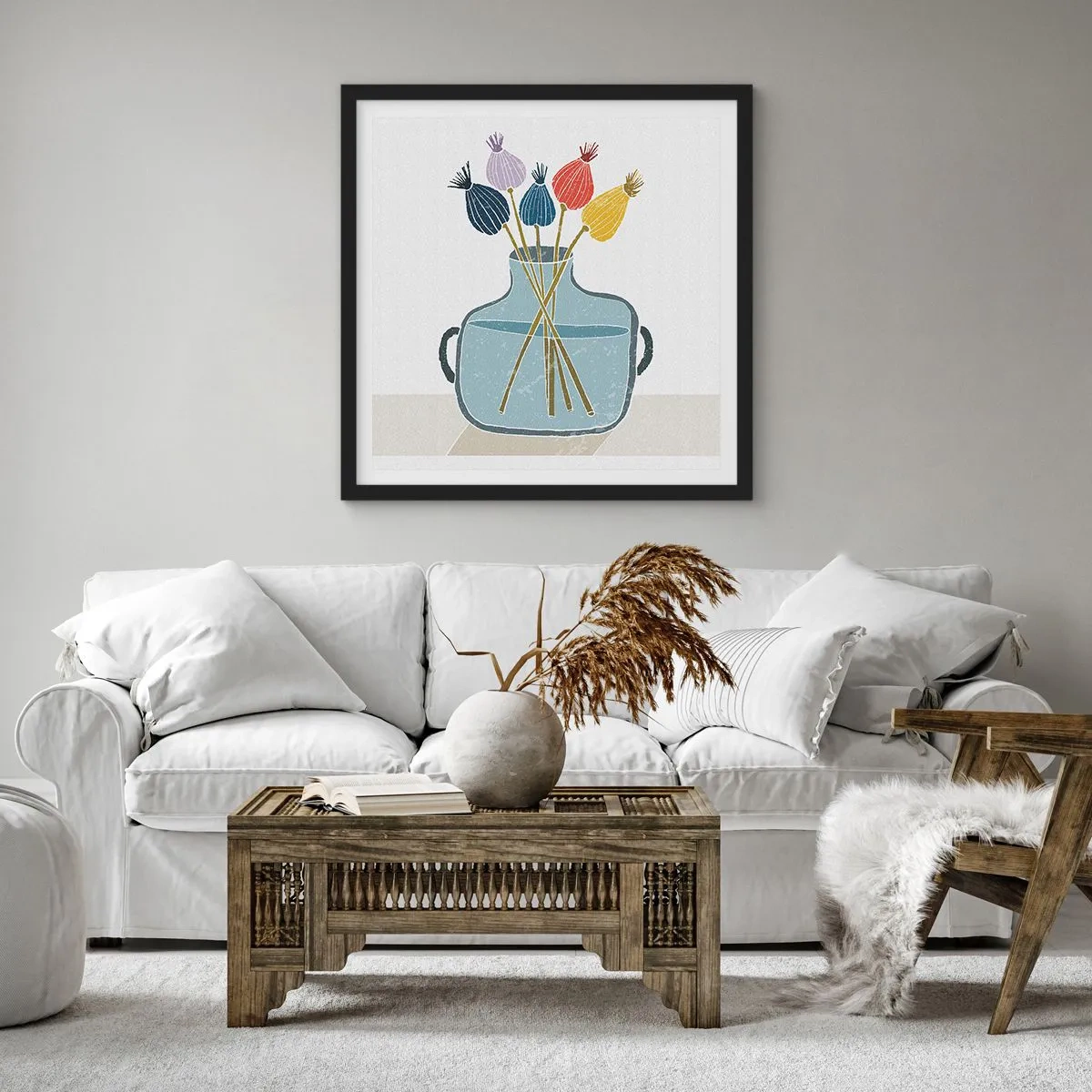 Póster en marco negro - Como una semilla de amapola - 40x40 cm