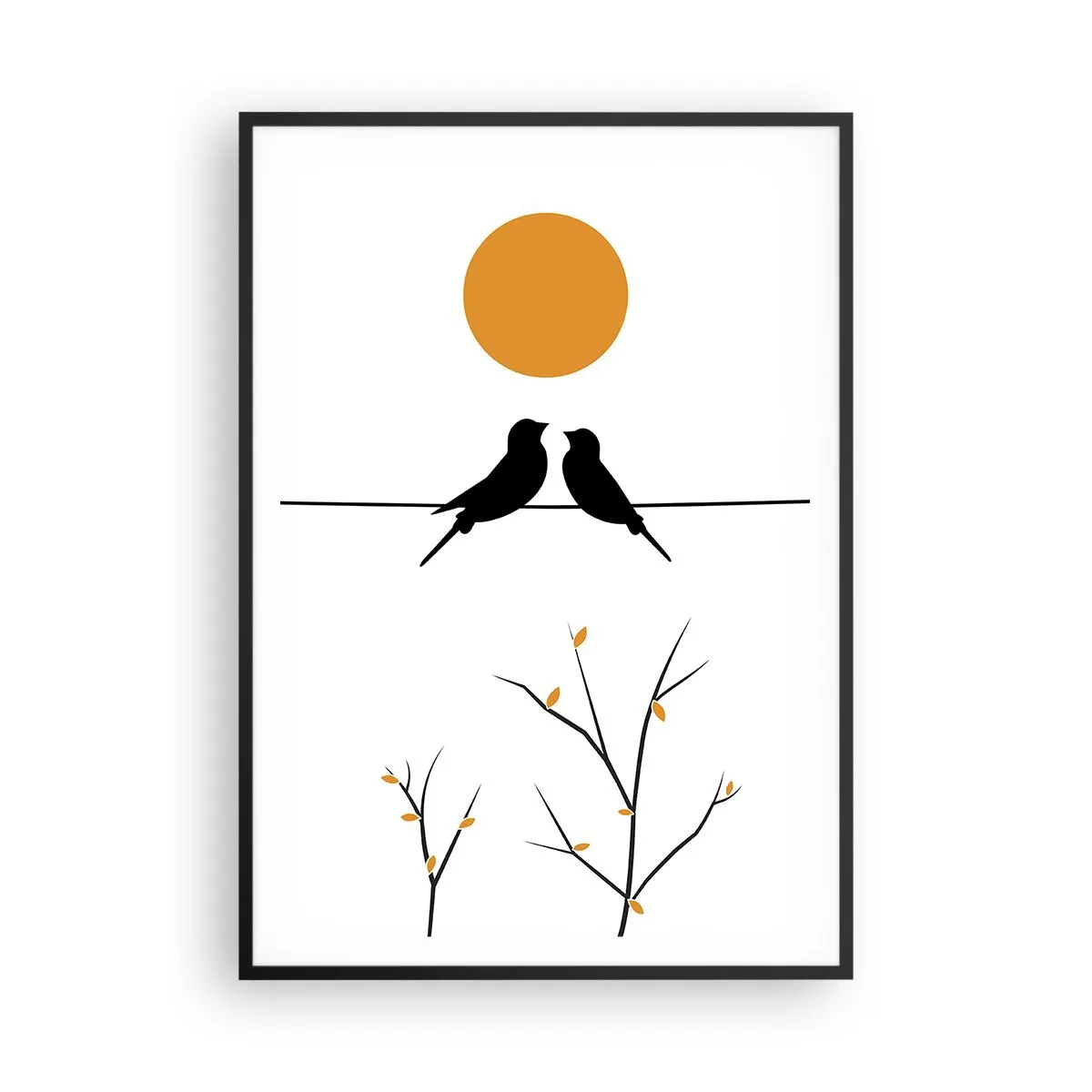 Póster en marco negro - Noche de ruiseñores - 70x100 cm
