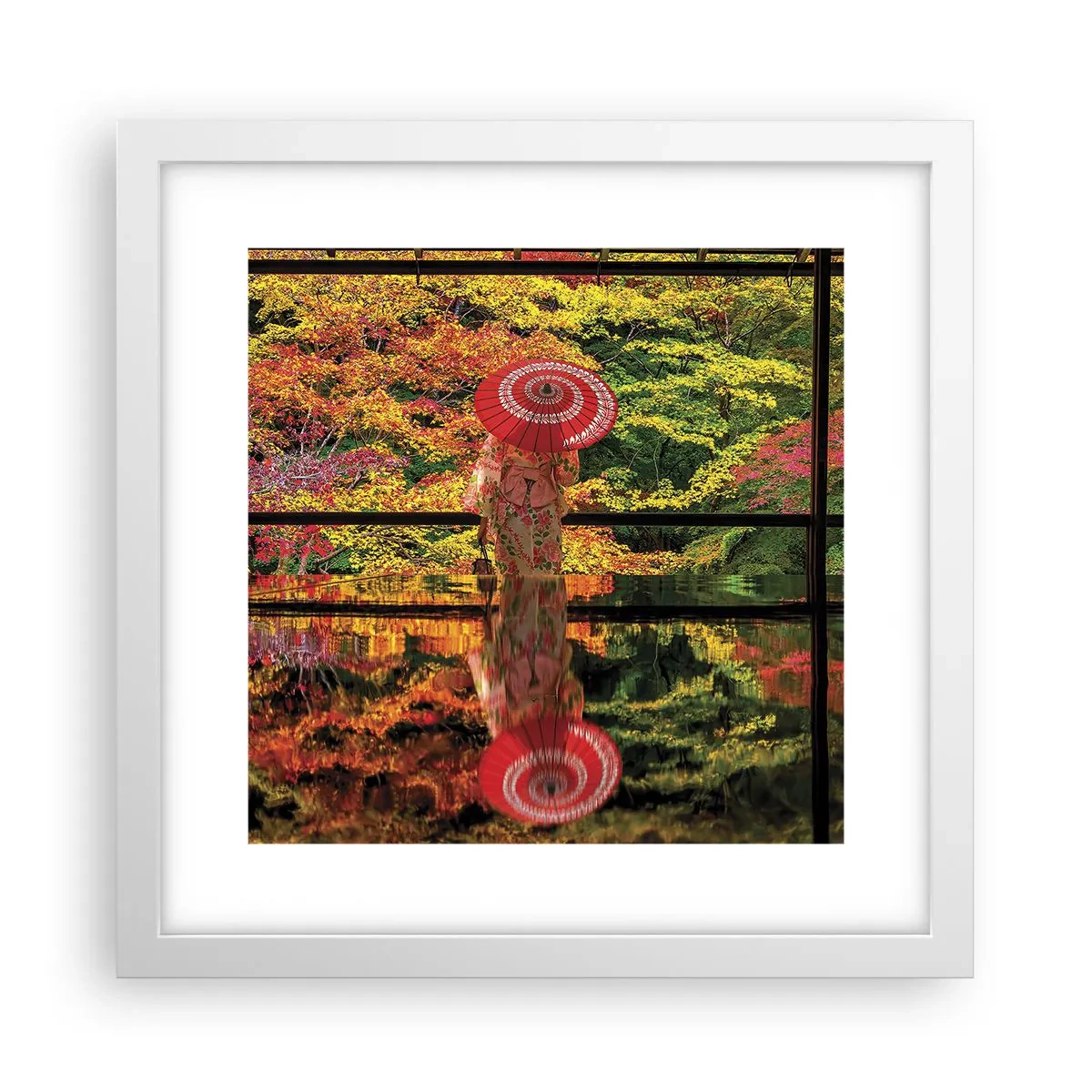 Póster en marco blanco - En un templo de la naturaleza - 30x30 cm