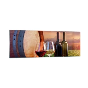 Cuadro sobre vidrio - Impresiones sobre Vidrio - Aquí la vida tiene un sabor - 90x30 cm